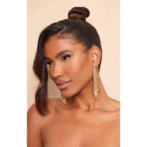 NEW in poly PrettyLittleThing Gold Chainmail Statement Earrings 💛